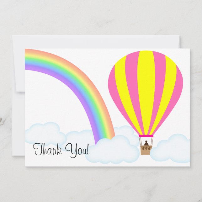 Tarjeta plana de felicitación de globo aerostático (Anverso)
