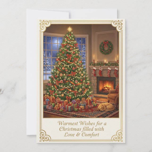 Tarjeta plana de felicitación de Navidad (Anverso)
