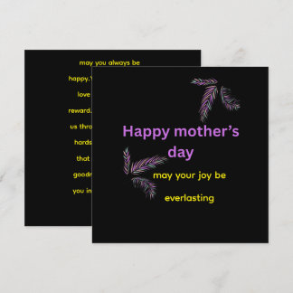 tarjeta plana de felicitación del día de la madre