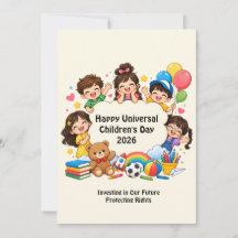 Tarjeta plana de felicitación del Día Universal de