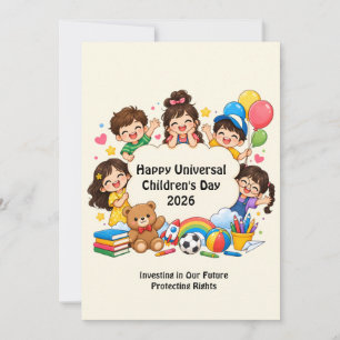 Tarjeta plana de felicitación del Día Universal de