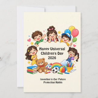 Tarjeta plana de felicitación del Día Universal de