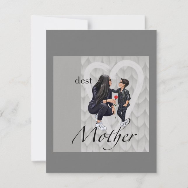 Tarjeta plana de felicitación Feliz Día de la Madr (Anverso)