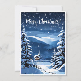 Tarjeta plana de felicitación navideña vintage