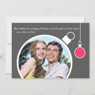 Tarjeta plana de Feliz Navidad moderna con foto