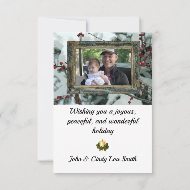 Tarjeta plana de feriado para Navidades de Berries (Anverso)