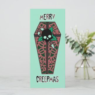 Tarjeta plana de festividad Coffin de cerezo Creep