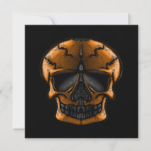Tarjeta plana de fiesta de Halloween de calavera d