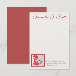 Tarjeta plana de flor pequeña personalizada