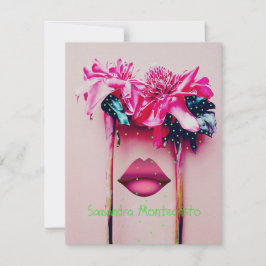 Tarjeta plana de flores de maravilla mesmerizadora