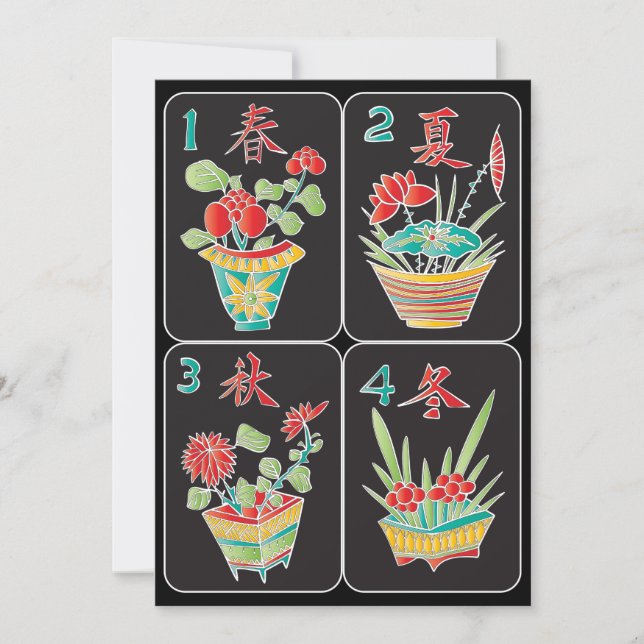 Tarjeta plana de flores/estaciones MJ (Anverso)