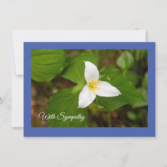 Tarjeta plana de flores salvajes Trillium (Anverso)