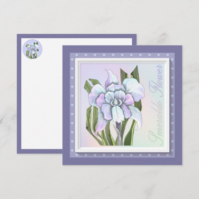 Tarjeta plana de flores Smeraldo (Anverso / Reverso)