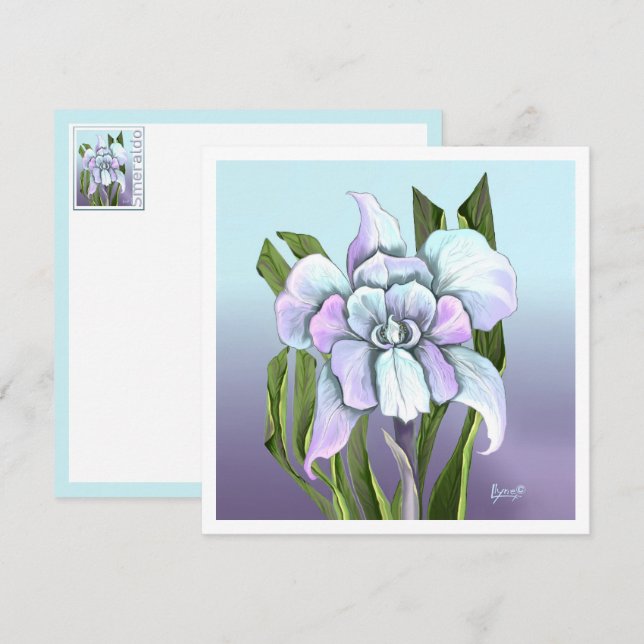 Tarjeta plana de flores Smeraldo (Anverso / Reverso)