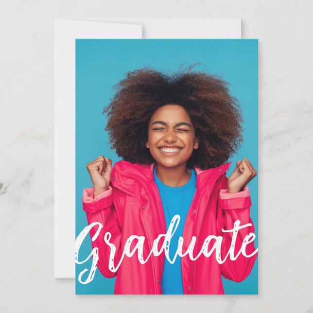 Tarjeta plana de foto de anuncio de graduación (Anverso)