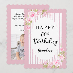 Tarjeta plana de foto de cumpleaños feliz para abu