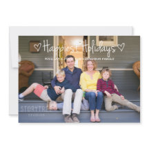 Tarjeta plana de foto de Felices Fiestas Blanca