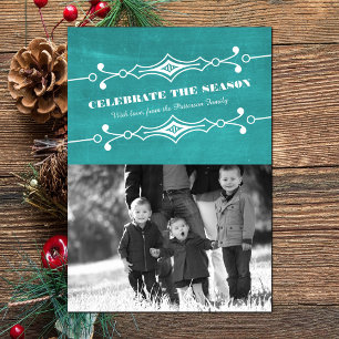 Tarjeta plana de foto de placa de Chalkboard incli