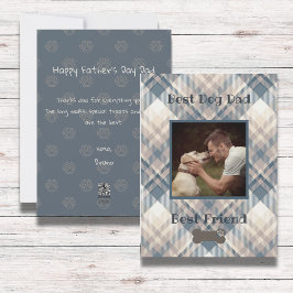 Tarjeta plana de foto del mejor papá perro a cuadr
