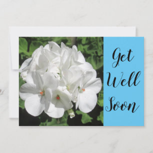Tarjeta plana de fotografía floral blanca