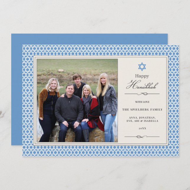 Tarjeta plana de fotos de estrella brillante Hanuk (Anverso / Reverso)
