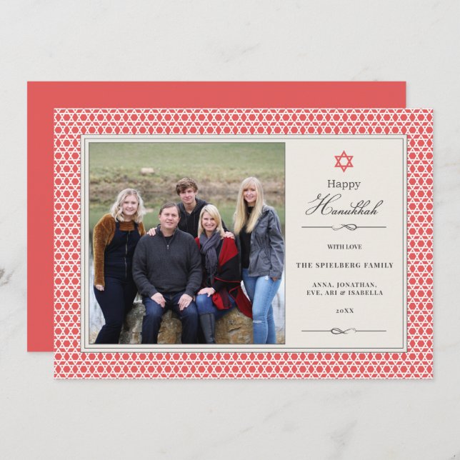 Tarjeta plana de fotos de estrella brillante Hanuk (Anverso / Reverso)