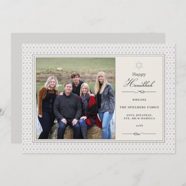 Tarjeta plana de fotos de estrella brillante Hanuk (Anverso / Reverso)