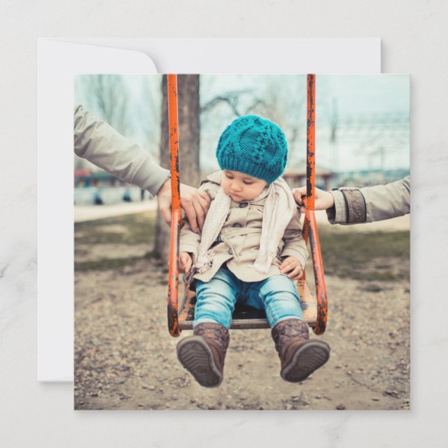 Tarjeta plana de fotos de flores para Navidades me (Anverso)