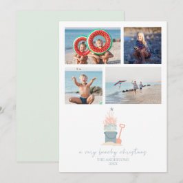 Tarjeta plana de fotos de Navidades costeros de la