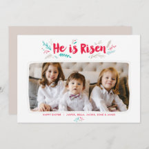 Tarjeta plana de fotos de Risen Easter (Edición)