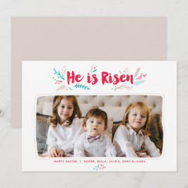 Tarjeta plana de fotos de Risen Easter (Edición)