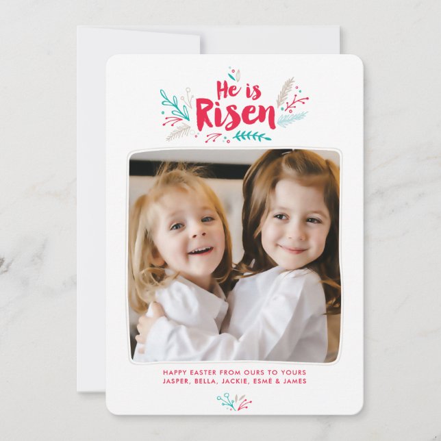 Tarjeta plana de fotos de Rising Easter 4 (Anverso)