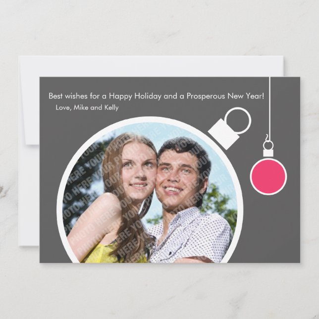 Tarjeta plana de fotos de saludos de temporada mod (Anverso)