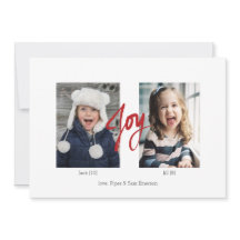 Tarjeta plana de fotos JOY Navidades Holiday 2