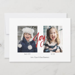 Tarjeta plana de fotos JOY Navidades Holiday 2