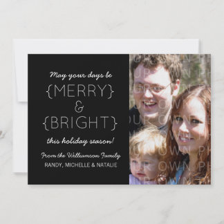 Tarjeta plana de fotos mora y brillante, negra