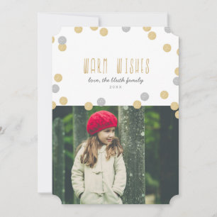 Tarjeta plana de fotos navideñas con un deseo cáli