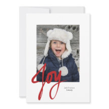 Tarjeta plana de fotos navideñas JOY Navidades