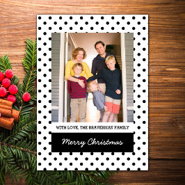 Tarjeta plana de fotos para vacaciones de polka du