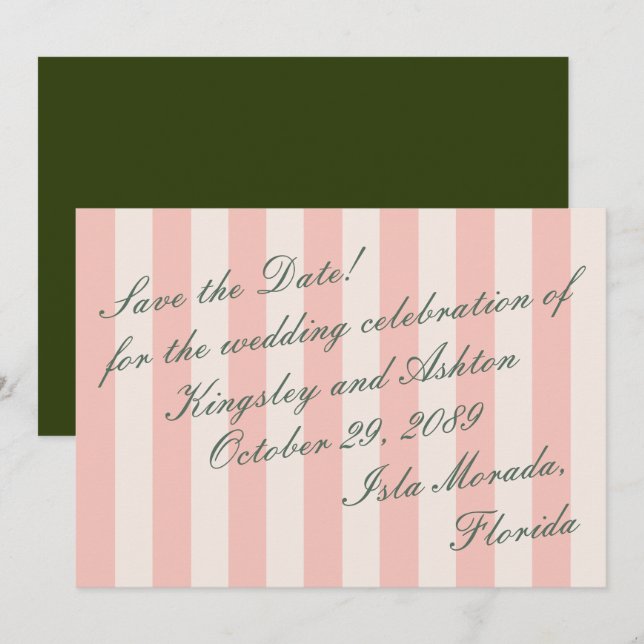 Tarjeta plana de franja de toldo Reto Isla Guardar (Anverso / Reverso)