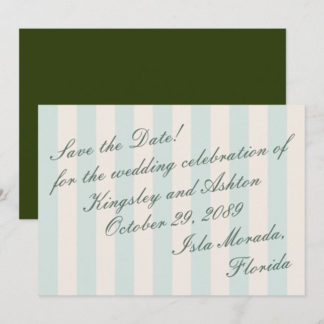 Tarjeta plana de franja de toldo Reto Isla Guardar (Anverso / Reverso)