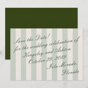 Tarjeta plana de franja de toldo Reto Isla Guardar