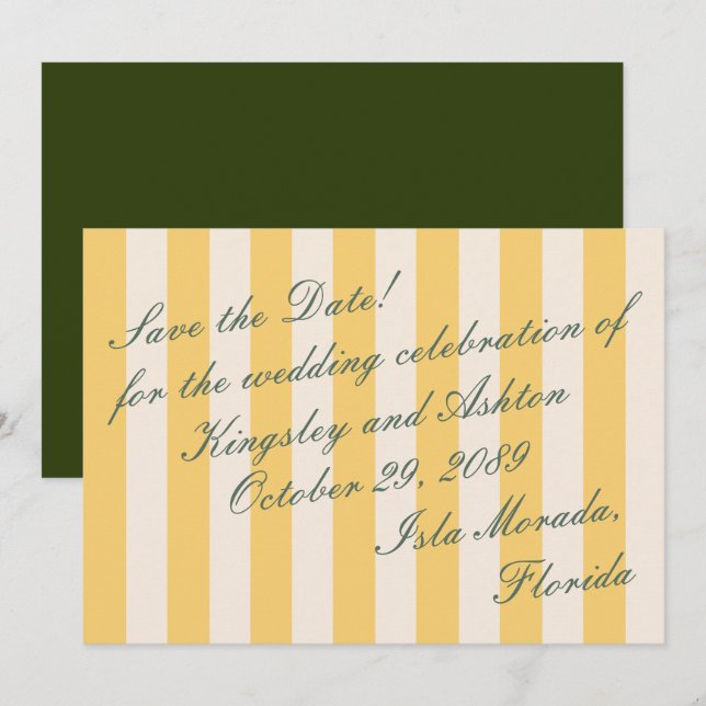 Tarjeta plana de franja de toldo Reto Isla Guardar (Anverso / Reverso)