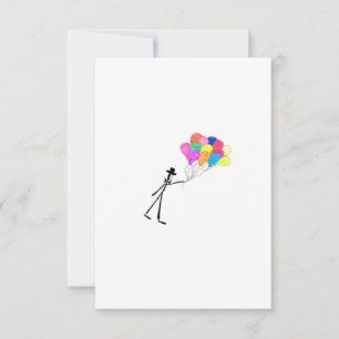 Tarjeta plana de globos felices