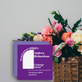 Tarjeta plana de graduación de arco de tipografía