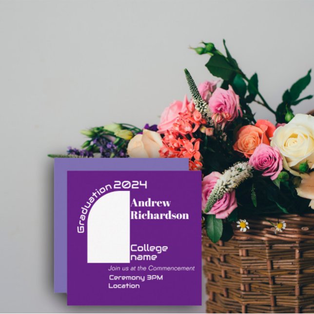 Tarjeta plana de graduación de arco de tipografía  (Subido por el creador)