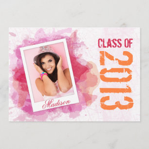 Tarjeta plana de graduación de color de agua salva