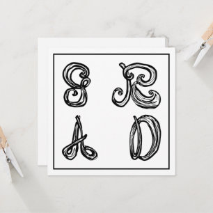 Tarjeta plana de Graduación de letras de fuente GR