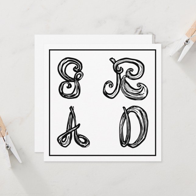 Tarjeta plana de Graduación de letras de fuente GR (Anverso/Reverso In Situ)