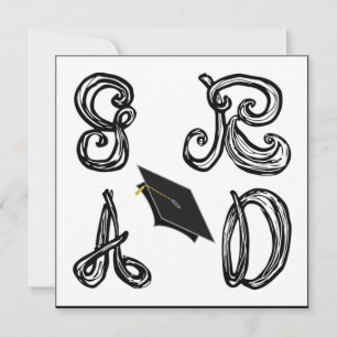 Tarjeta plana de Graduación GR AD Fabric Font Grad